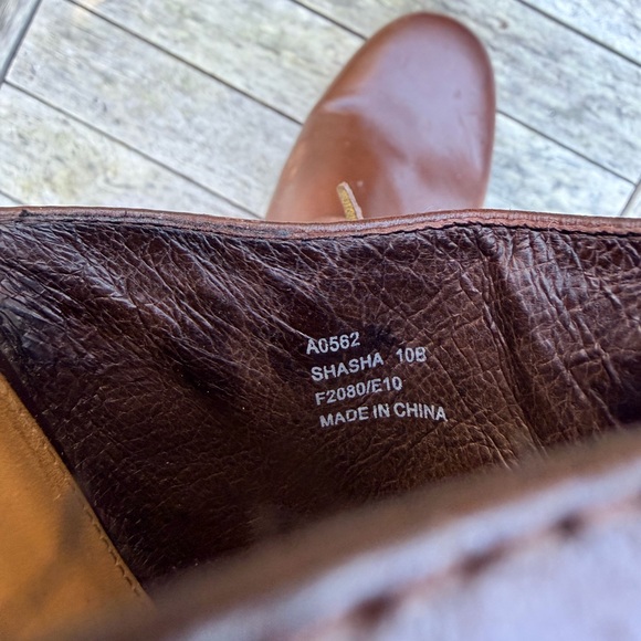 Coach Brown Leather Platform Mules with brass studs and accents. - Picture 12 of 15